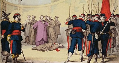 Mort de Mgr Darboy - Gravure coloriée (CC0 Paris Musées / Musée Carnavalet - Histoire de Paris)